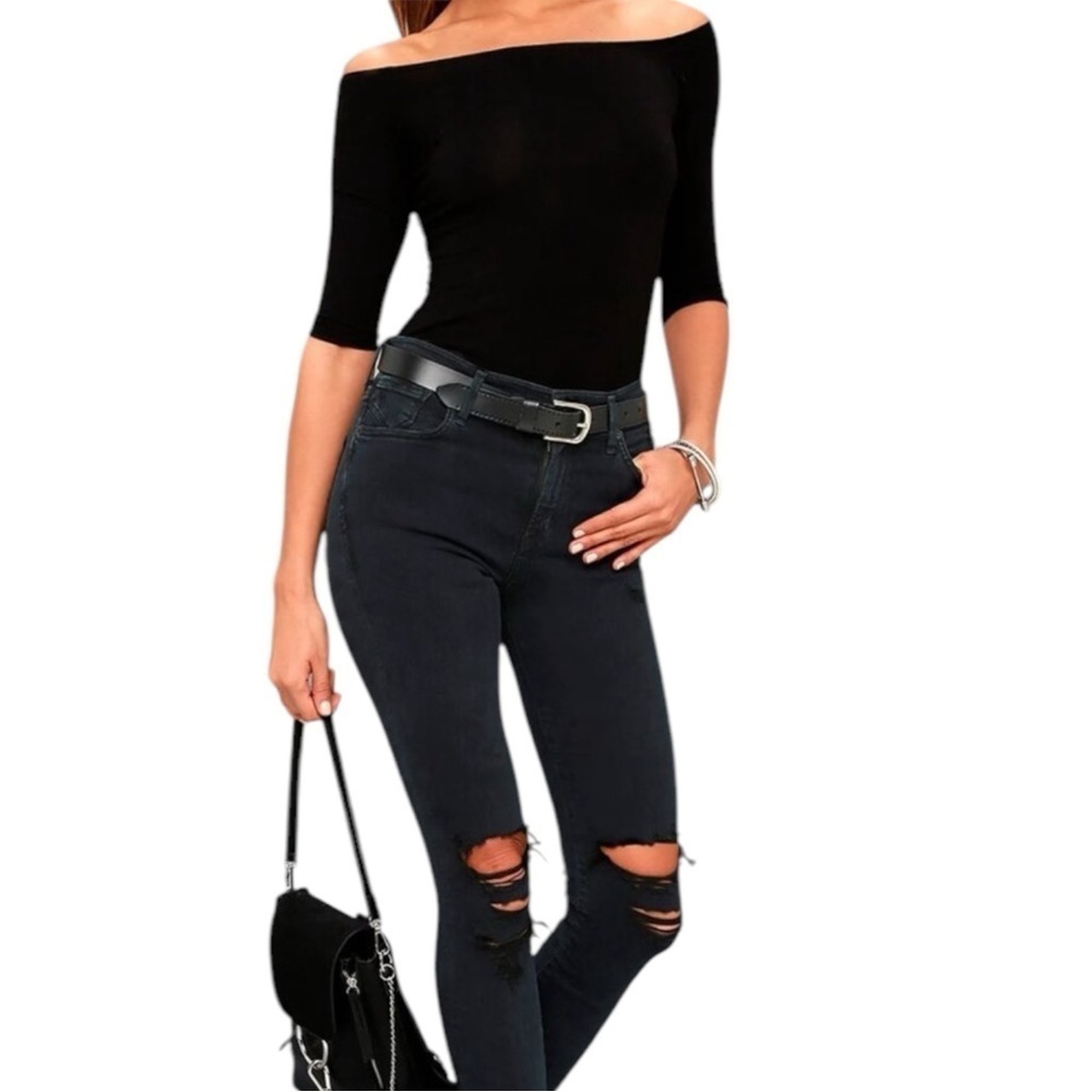 AGOLDE Sophie High-Rise Distressed Skinny Jean – Black